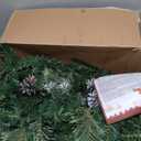 SHareconn 9FT Prelit Artificial Christmas Garland with Color Changing Lights and Timer by Batteries Operated for Mantle Table Stairs Fireplace Xmas Decoration, Holiday Indoor Outdoor, 9 FT, Snow