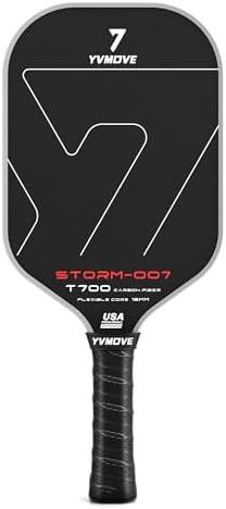 YVmove Pickleball Paddle with T700 Raw Carbon Fiber Surface & 16mm STR-Core Power Polymer Core, Premium Pickle Ball Racket Designed for Ultimate Spin & Consistency, USAPA Approved