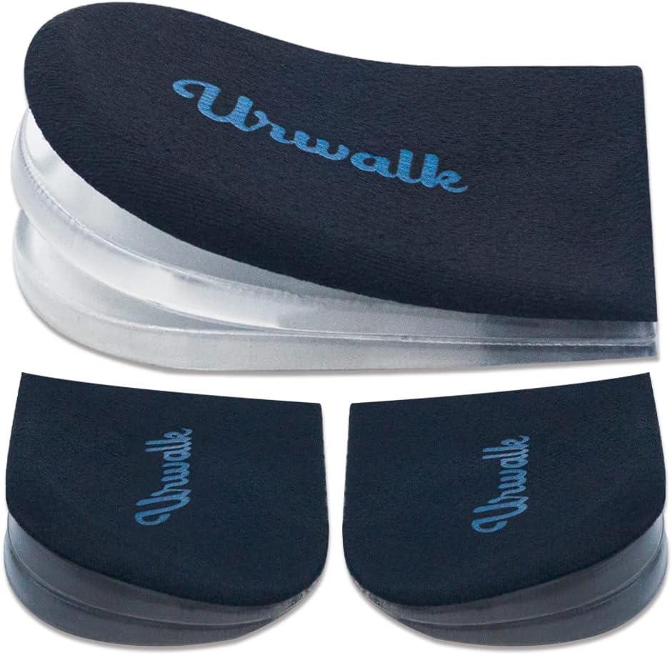 3 Layers Adjustable Supination & Over-Pronation Corrective Shoe Inserts, Medial & Lateral Heel Wedge Insoles for Foot Alignment, Knee Pain, Bow Legs, Osteoarthritis (Black - Small)