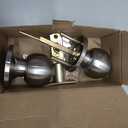 GSCZ Door Knob with Key for Bedroom Door Locks with Keys, Stainless Steel Doorknob with Lock and Key, Ball Door Handle with Key Doorknob with Lock and Key (1 Pack, Satin Nickel)