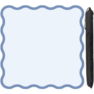 Scalloped Mahjong Mat - Non-Slip Noise Reduction Gaming Mat 31.5 x 31.5 Inch for Mahjong,Waterproof Surface, Neoprene Mahjon for American Mahjong Game (Blue)