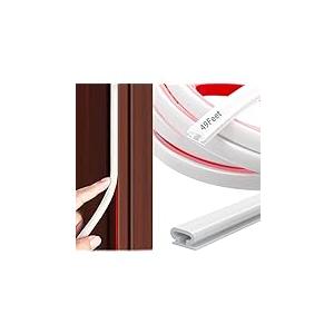 PATIKIL 49 Feet Rubber Weather Stripping Door Seal Strip, Self-Adhesive Door Insulation Weather Strip Soundproofing D Shape Seal for Frame Large Gap, White