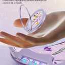 typecase Folding Phone Stand: Foldable Holder for Desk - Ultra Thin Adjustable Kickstand - Magnetic Grip Home Desk Accessory Compatible with Phones & Tablets (Lilac Fields)