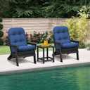 Adirondack Chair Cushion Set of 2, High Back Rocking Chairs Cushions, Waterproof All-Weather Rocker Chairs Cushion for Outdoor Patio Garden Porch, 46.3''L x 19.7''W x 4''H (Navy Blue, 2PCS), 2 Count