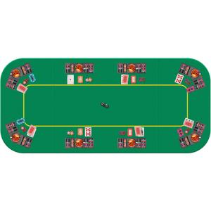 VIVOHOME 79 x 36 Inch Foldable 8-Player Texas Poker Card Tabletop Layout Portable Anti-Slip Rubber Board Game Mat with Cup Holders and Carrying Bag (Green)
