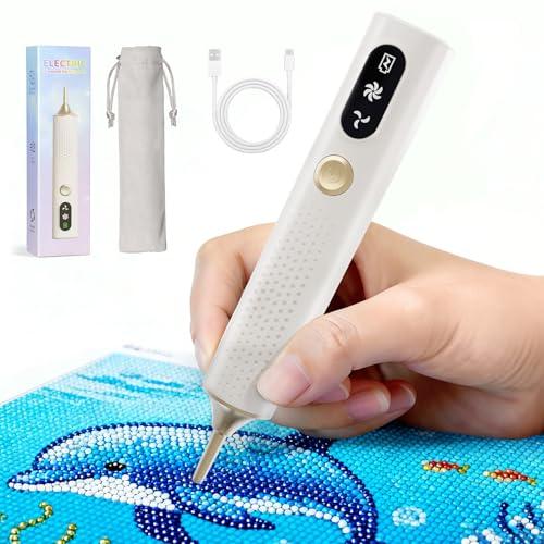 Haroopet Electric Diamond Painting Pen, Cordless Diamond Art Vacuum Pen no Wax Needed, Rechargeable Diamond Painting Tools, Adjustable Suction Mode Diamond Art Kits Accessories for Adults & Kids