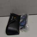 Gtand Unisex Vintage Retro Round Style Tinted Sunglasses For Men Women Fashion Circle Sun Glasses 46mm (C02 Black Frame/Blue Tinted Lens)