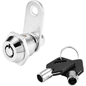Tubular Cam Lock with Keys, Keyed Alike Chrome Finish Cabinet Drawer Locks, 7/ 8" Cylinder fit for RV Cupboard Drawer, Silver