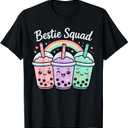 Bestie Squad Twin Day for Girls BFF Boba Tea Best Friend T-Shirt (Black, M)