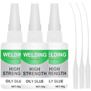 3PCS Welding High Strength Oily Glue 150 Gram (Pack of 3) - Universal Superglue, Mighty Instant Glue for Resin Ceramic Metal Glass