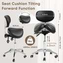 Ergonomic Saddle Stool with Backrest, 485 lbs Capacity Rolling Stool, 12 Tilt, Adjustable Height Split Seat Stool, 360 Swivel Rolling Chair for Office, Salon, Massage, Dental, Tattoo