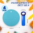 LemonRoad 5 Pack Jar Opener Tool Include 1 Jar Lid Opener for Weak Hands & 4 Silicone Trivet Mats, Plastic Jars Bottle Lid Openers with Silicone Open Gripper for Senior Kitchen Accessories (Blue)