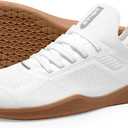 Men's Barefoot Shoes Zero Drop Wide Toe Box Minimalist Gym Shoes for Men Deadlift Cross Training Sneakers (11, White/Gum)