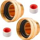 2 PACK 1" FNPSH Female to 3/4" GHT Male Garden Hose Adapter, Solid Brass Heavy Duty Connector for Pump, Utility Water Transfer, Irrigation
