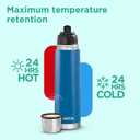 Milton Flask for Hot Drinks 1000 ml (34 oz), 24 Hours Hot and Cold, Stainless Steel Sport Water Bottle, Double Walled Vacuum Insulated Flask for Hot Coffee, Thermosteel, Leak Proof, Eco-Flip, Blue