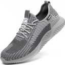 Furuian Steel Toe Shoes for Men Women Comfortable Non Slip Men's Safety Steel Toe Sneakers Industrial Warehouse Contstruction Work Shoes for Men (10.5 Women/9 Men, Grey)