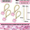 4 x Straw Cover for Stanley Cup Accessories - Unique Crystal Letter Charms for Stanley Cups, Cute Cup & Flower Silicone Straws Topper Covers for 30 & 40 0z Tumbler with Handle, 10mm 0.4in Straw Cap