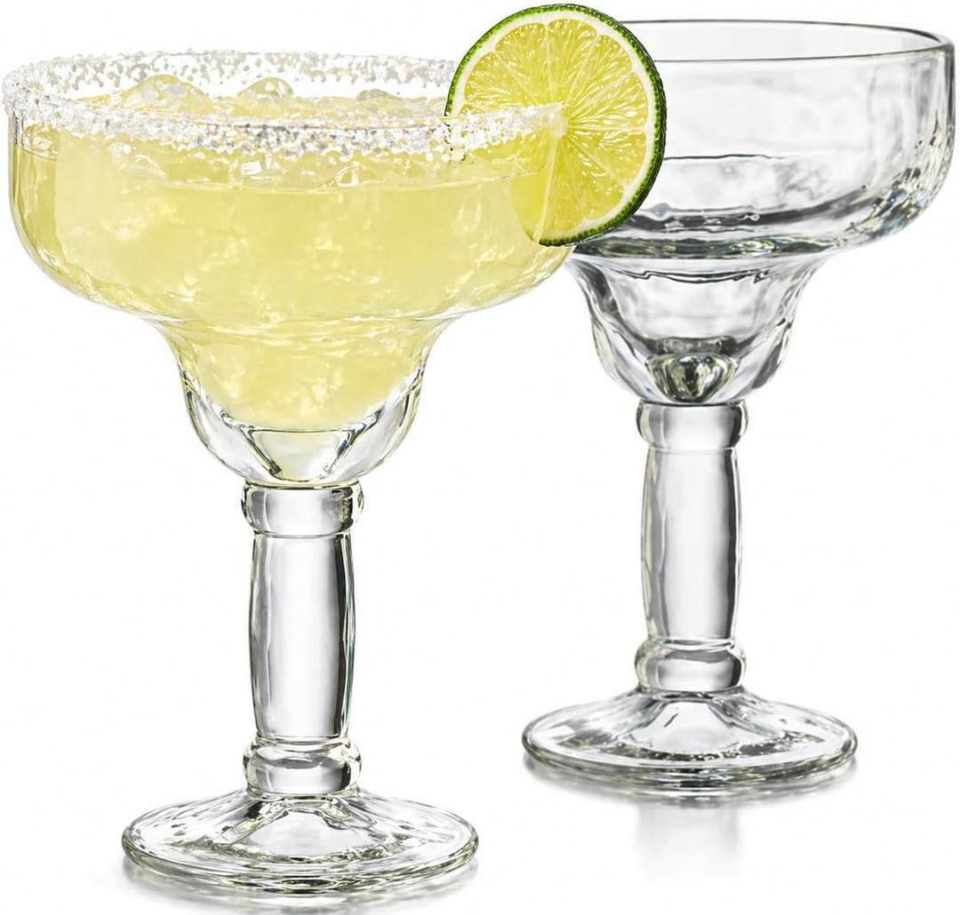 Margarita Glass Yucatan Style Set of 2-13.5oz Uniquely Shaped, Thick Stems, An Elegant Appeal! Their Bold Sombrero-Inspired Shape Takes You South-of-the-Border. Sturdy Glasses are a Classic Choice 2