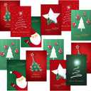 Crtiin 240 Set Christmas Cards 2025 Holiday Greeting Cards with Envelopes Stickers 6 Designs Assortment Bulk 5.9 x 3.9 Inches Merry Christmas Xmas Festive Atmosphere(Classic)