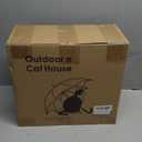 Heated Outdoor Cat House for Outside Winter 100% Waterproof Oxford Tarpaulin with Safe Escape Door and 5" Elevated Base with Heater for Feral Barn Cat Kitty (26x20x14)