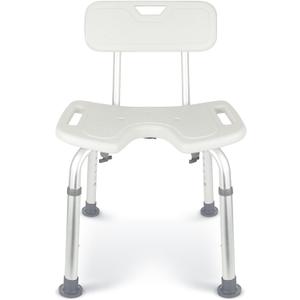 Shower Chair for Inside Shower,U-Shaped Bathtub Bench with Back,6-Level Adjustable Height,Tool-Free Assembly,Non-Slip Shower Seat for Adults,Seniors,Elderly,Handicap,Disabled,300 lbs Load Capacity