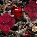 M2cbridge Christmas Velvet Flower Magnolia Flowers Artificial Poinsettia Stems Wedding Party Decor,4PCS (Burgundy)