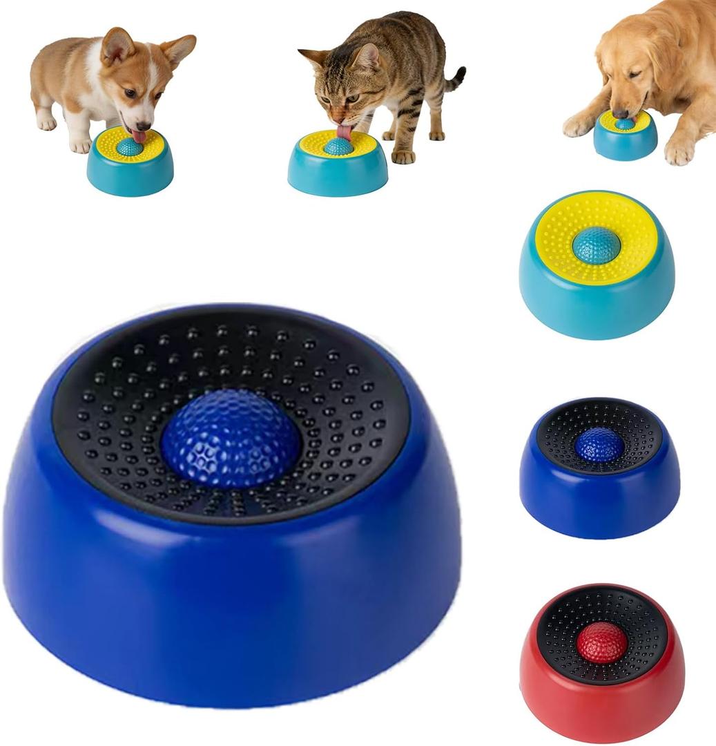 Dog Lick Bowl with Roller Ball, Dog Lick Ball for Dogs,Dog Licking Bowl with Rolling Ball for Pet Slow Eat,Dog Lick Bowl with Ball for Enjoy Eating,Lick&Roll Bowl Focus On Pet Enjoy Meal. (Blue-B)