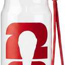 FIFA 2026 Sports Water Bottle, 550ml Clear Plastic Drinking Bottle with Leakproof Flip-Cap & Lanyard, BPA-Free Food-Grade Eco-Friendly Gym Bottle for Soccer Fans, Travel, Running (Red)
