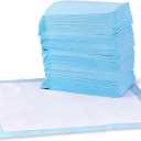 Amazon Basics Leak-Proof Dog and Puppy Potty Training Pee Pads with Quick-Dry 5-Layer Super Absorbent Design, Regular Size 22 x 22 inch, Blue & White, 100 Count