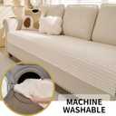 HAOMAIJIA Waterproof Couch Cover for Dogs Washable,Faux Fur Pet Couch Covers for Sofa,Soft Dog Bed Cover Non-Slip Couch Covers for 3 Cushion Couch Sofa Pet Friendly (Off White, 35" x 74")