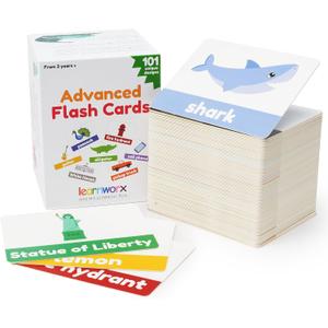 Advanced Flash Cards for Toddlers 3-5 Years 101 Flashcards Preschool Flash Cards Kindergarten Flash Card for Kids Toddler Learning Educational Gift - for Ages 3, 4, 5 & 6