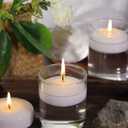 48 Pack White Floating Candles 3 inch Unscented Floating Candles for Centerpieces 8 Hours Long Burn Time-3 Floating Candle Bulk for Wedding Cylinder Vases