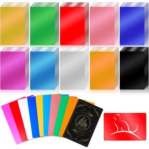 Tandefio 1000 Pcs Metal Business Card Blanks Bulk Aluminum Sheet Business Card 3.38 x 2.12" for Customize Office Name Laser Engraving CNC Graduation Gift(Colorful)