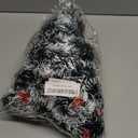 16.4 Ft Dark Green Frost Tip Metallic Tinsel Garland with 50 Warm LED Lights, Artificial Xmas Tree Decoration for Indoor Outdoor, Holiday Party Supplies