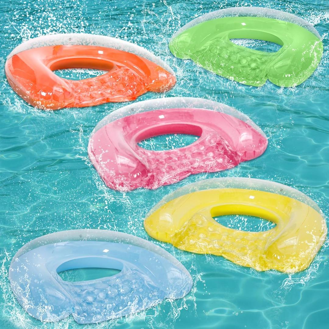 5 Pack Pool Floats Adult, PuppyuWill Minimalist Design Pool Chair Float, 46"X36" Mood-Boosting Colors, Drifter, Chair, Hammock 3-in-1 Inflatable Pool Toys for Pool Party, Lake, River, Sea, Outdoor (Blue & Green & Yellow & Orange & Pink)