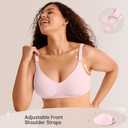LetsJoli Push Up Seamless Bras for Women No Underwire Support and Lift V Neck Wireless Full Coverage Bralettes Everyday Bras (Pink, S)
