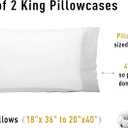 Sunflower King Pillowcases Set of 2, 100% Cotton King Pillow Cases 2, 2040 inches Bright White, Soft and Breathable