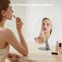 NEZZOE Oval Makeup Mirror for Desk, 12 Inch Frameless Metal Standing Table Top Mirror, Adjustable Angle