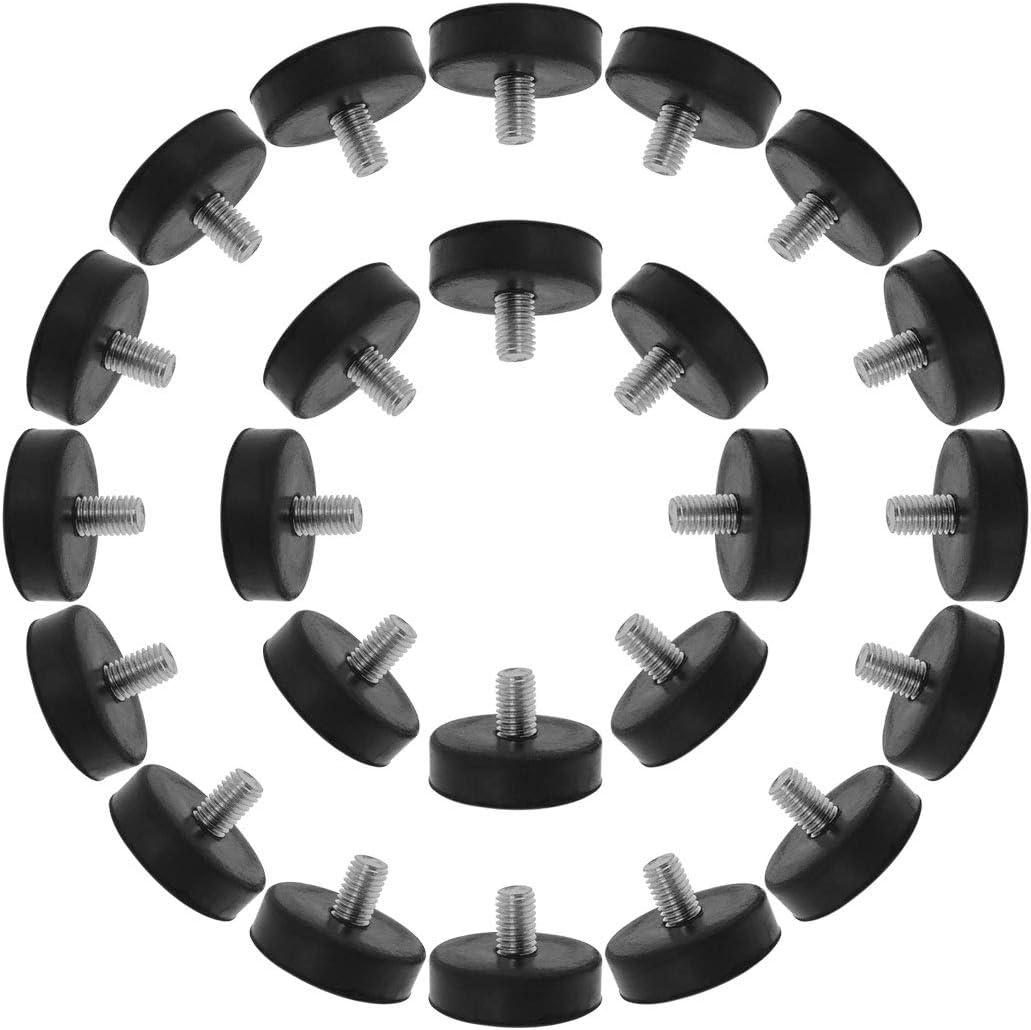 uxcell M10 x 15 x 43mm Leveling Feet Adjustable Leveler Floor Protector Round Base for Furniture Chair Table Leg 24 Pack