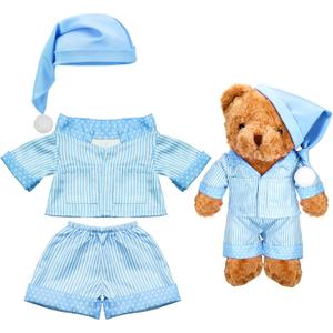 Civaner Stripe Bear Clothes Stuffed Animal Clothes 12 -16 Inch Build a Lovely Stuffed Animal Costumes and Accessories Fit, Bear is Not Included(Blue)