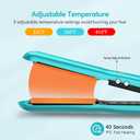 Terviiix Mini Hair Straightener Adjustable Temp, Travel-Size Mini Flat Iron, Mini Flat Irons for Short Hair/Curls Bangs, Ceramic Small Hair Curler for Men, Dual Voltage, Auto-Off, 1/2'', Cyan