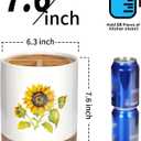 HAPPY KIT 7.6 Extra Large Kitchen Utensil Holder, 360 Rotating Utensil Holder for Kitchen Counter with 3 Removable Compartment, Housewarming Gift & Farmhouse Decor(Sunflower)