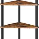 HOOBRO Corner Shelf Stand, Industrial 6-Tier Wall Corner Bookshelf with Metal Frame, Plant Display Shelf, Bookcase for Small Spaces, Bedroom, Living Room, Rustic Brown BF36CJ01 (11.8"D x 11.8"W x 57"H)