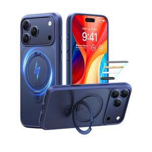 TORRAS Ostand for iPhone 17 Pro Case Magnetic, Fit for MagSafe, 4X Military Drop Protection, Camera Control, Slim Phone Case for iPhone 17 Pro with Kickstand, Translucent Matte Cover 6.3", Deep Blue