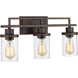 Emliviar 3-Light Vanity Light for Bathroom - Farmhouse Bathroom Light Fixtures in Oil Rubbed Bronze Finish with Clear Glass, YCE238B-3W ORB