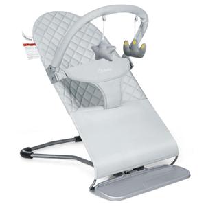 Orzbow Baby Bouncer, Portable Baby Bouncer Seat for 0-18 Months Up to 20 lbs - 3 Recline Positions, Foldable Infant Bouncy Seat with Removable Toy Bar, Ergonomic Design, Grey