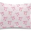 Blueangle Ribbon Bow Satin Pillowcase for Hair and Skin Silk Pillowcase, Queen Size(20x30 inches) - Satin Pillow Covers with Envelope Closure