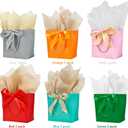Aosric 12 Pack Small Color Gift Bags with Ribbon & Tissue Paper, 7.48x3.54x7.9 In Treat, Candy, Favor, and Goodie Bags with Bottom Board, Perfect for Parties, Birthday, Wedding, Christmas, Baby Shower