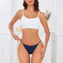 Cotton G-String Thongs for Women Underwear Breathable Stretch Low Rise Panties T-back Sexy Ladies 8 Pack (M)