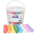 Colorations Washable Sidewalk Chalk in Storage Bucket, 20 Pieces, 8 Assorted Colors, Driveway Chalk for Kids, Oudoor Chalk, Kids Dustless Chalk, Homeschool, Home School Use